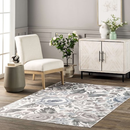 Nuloom Tiffani Floral Machine Washable Spill Proof Area Rug 9ft x 12ft BIJL09A-9012
